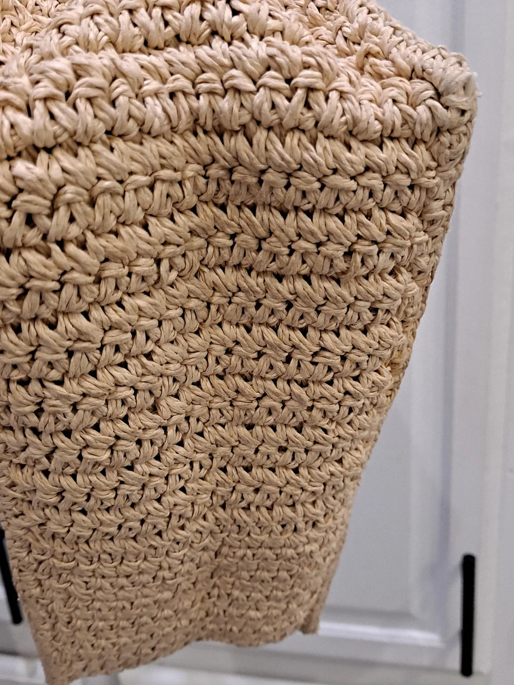 Fossil Vintage Woven Paper Straw Shoulder Bag Floral Pink Green Embroidery